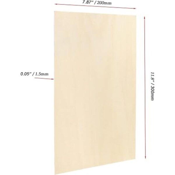 JOIKIT 24 hojas de madera de tilo de 12 x 8 x 116