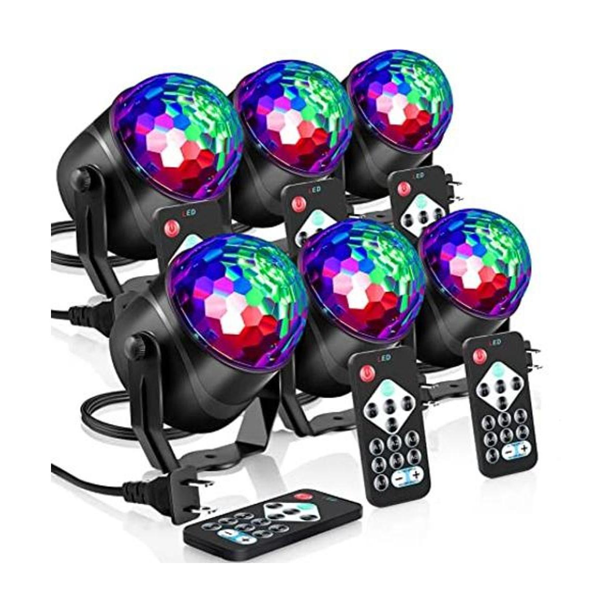 Paquete de 6 luces de fiesta de discoteca RGB DJ lámpara