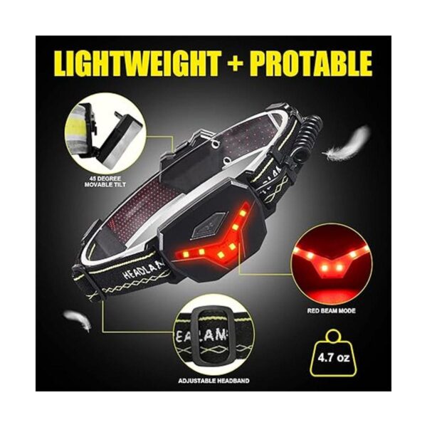 Linterna frontal LED recargable 1200 lúmenes linterna_4