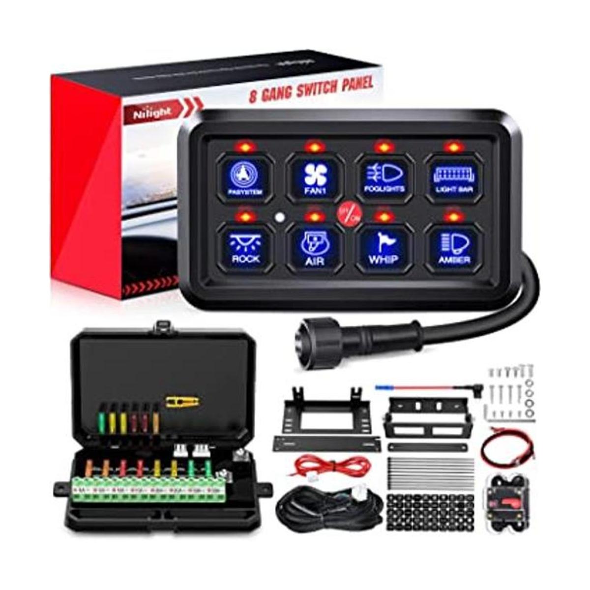 Nilight Sistema de panel de interruptor de 8 bandas