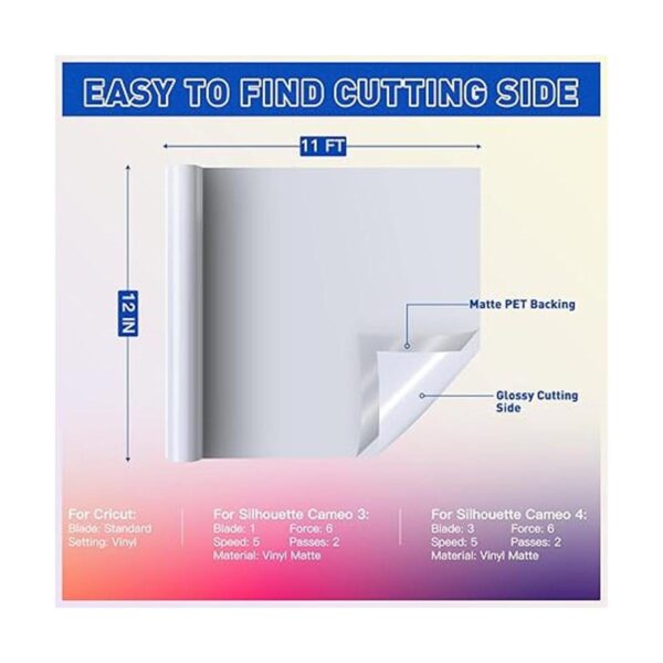 HTVRONT Vinilo permanente blanco para Cricut rollos de_6