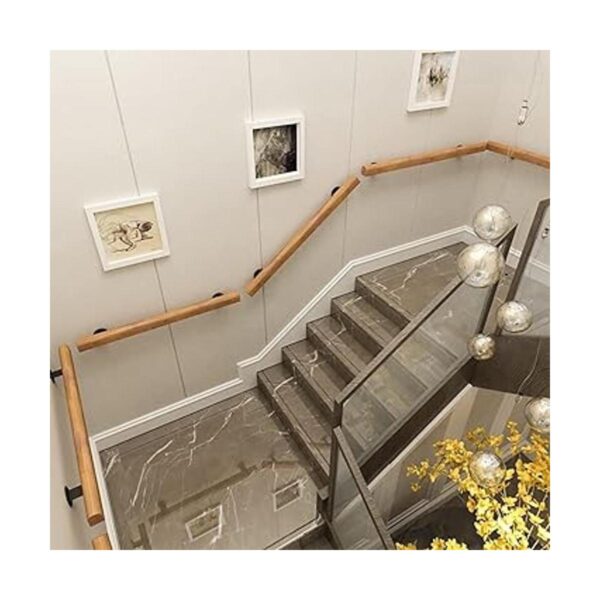 Pasamanos de madera para escaleras interiores barandilla_5