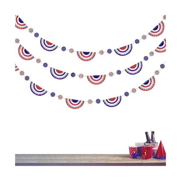 Guirnalda patriótica de 4 de julio diseño de lunares_1