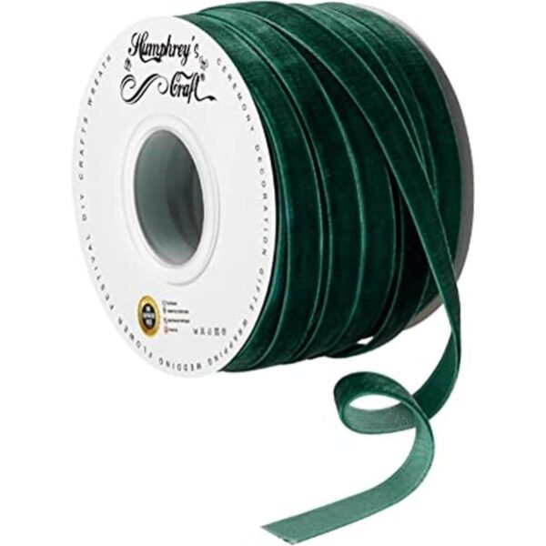 Humphreys Craft Carrete de cintas de terciopelo verde de