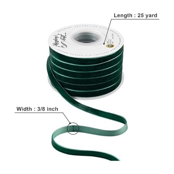 Humphreys Craft Carrete de cintas de terciopelo verde de