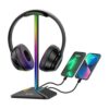 New bee Soporte para auriculares RGB con 1 puerto de carga_1