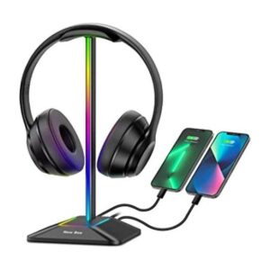 New bee Soporte para auriculares RGB con 1 puerto de carga_1
