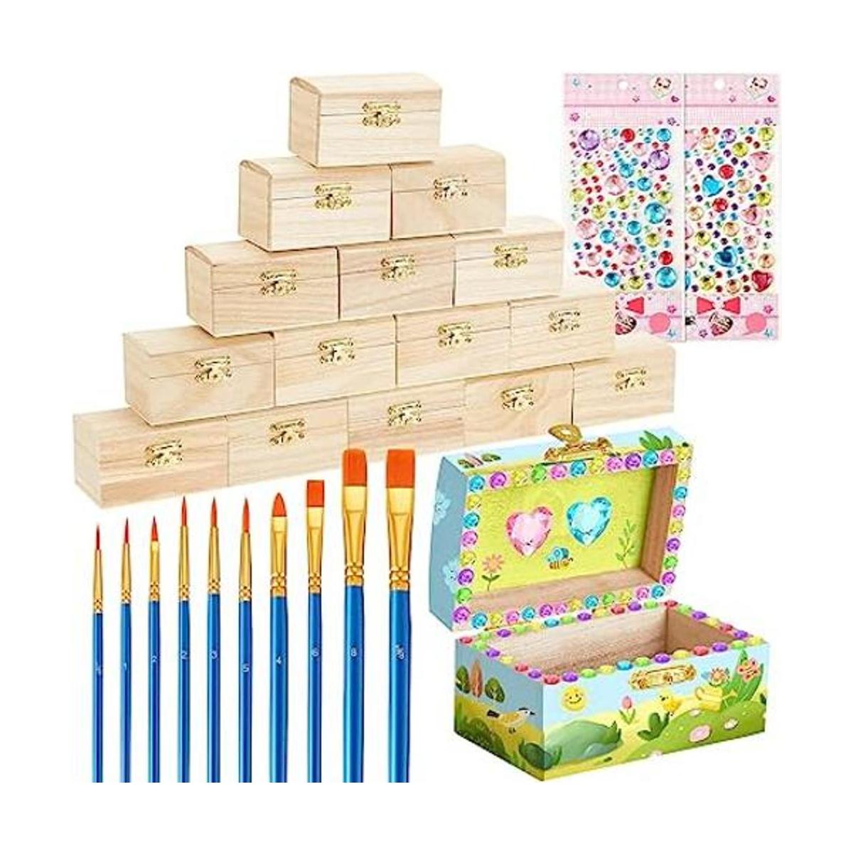 Leinuosen 15 cajas de madera pequeñas con tapas con
