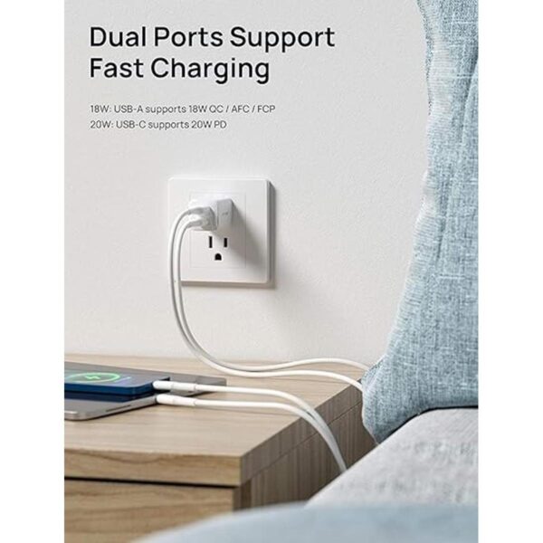 JSAUX Cargador de pared USB C paquete de 2 unidades de_2