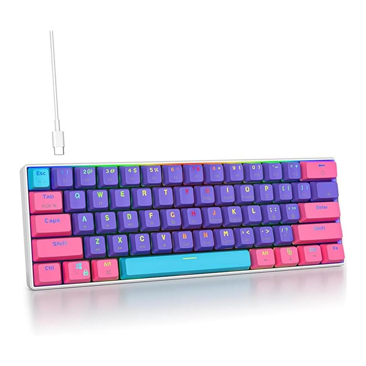 Mosptnspg RGB Mini Teclado mecánico para juegos de 60