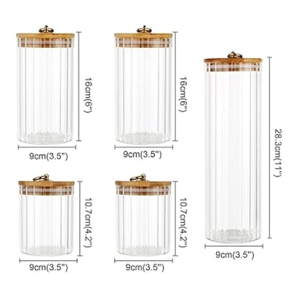 Glass Storage Jars Set of 5 Decorative Coffee Bar_5