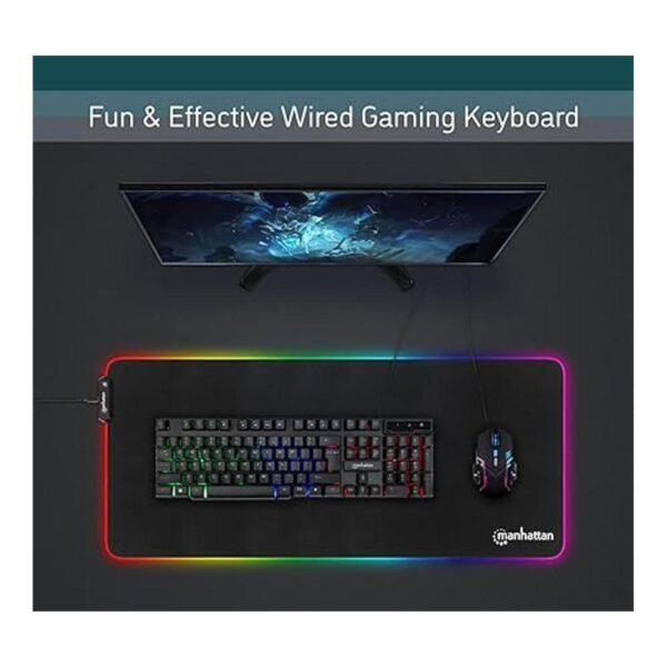 Manhattan Teclado de membrana con cable para juegos con