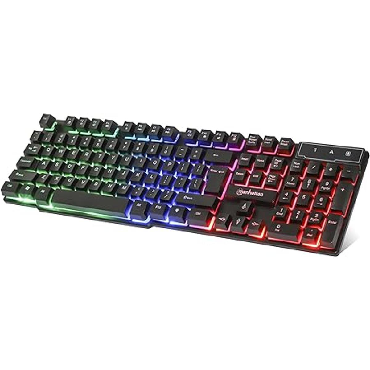 Manhattan Teclado de membrana con cable para juegos con