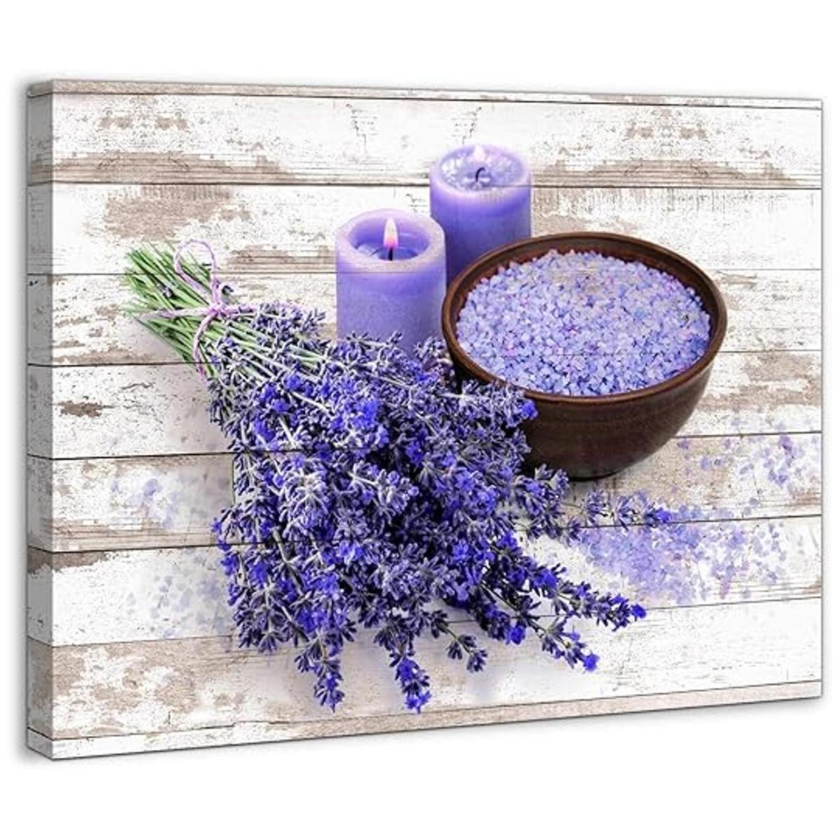 Lienzo de lavanda púrpura para baño pintura para pared