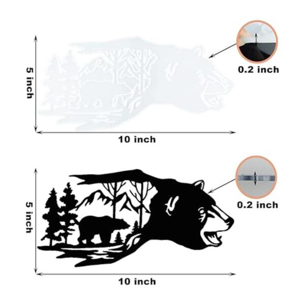 Molde de resina de oso oso con árbol de montaña y bosque_2