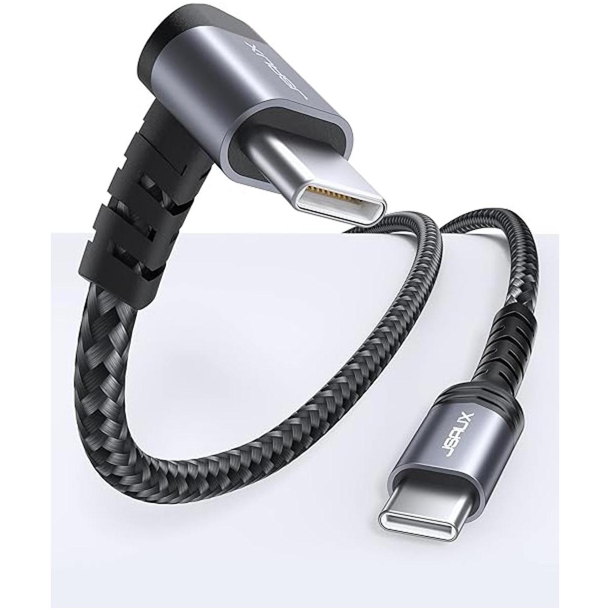 Cable USB C a USB C de 90 grados de 10 pies JSAUX de 60 W