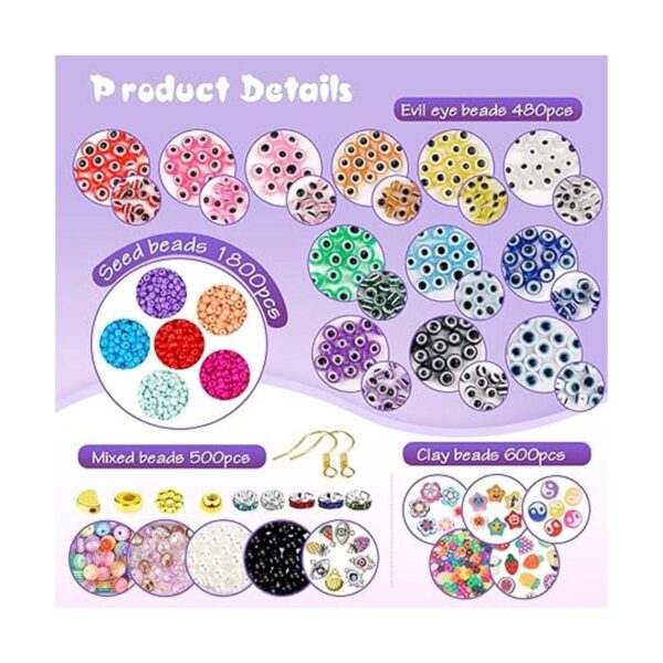 Juego de 3380 cuentas de mal de ojo para hacer joyas_2
