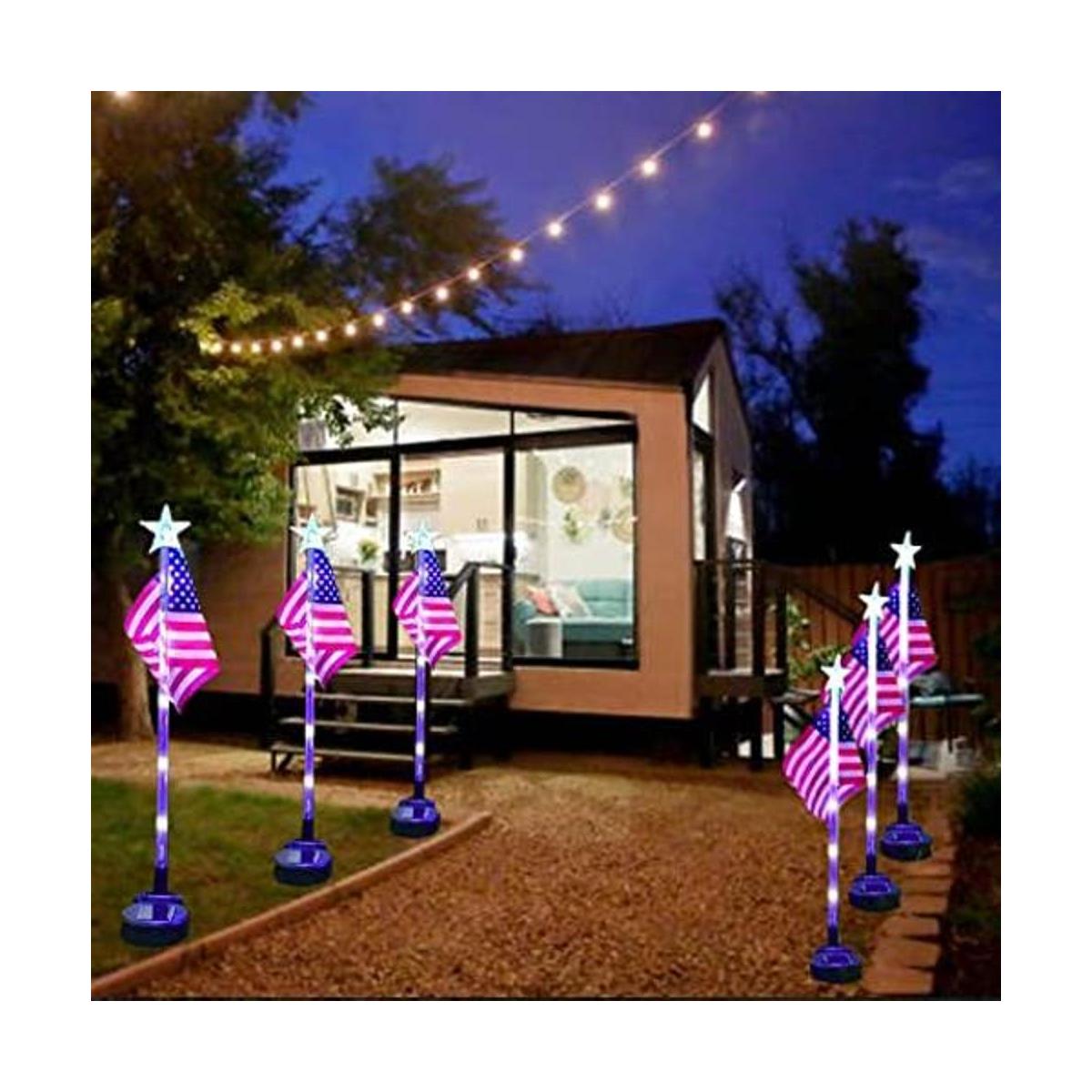 HHUI Luces solares para decoración del 4 de julio luz