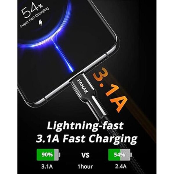 Paquete de 2 cables USB C de 6.6 pies carga rápida QC3.0_2