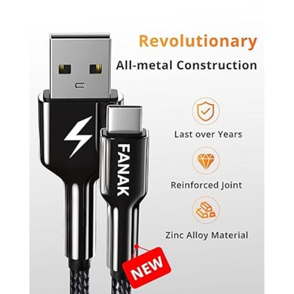 Paquete de 2 cables USB C de 6.6 pies carga rápida QC3.0_3
