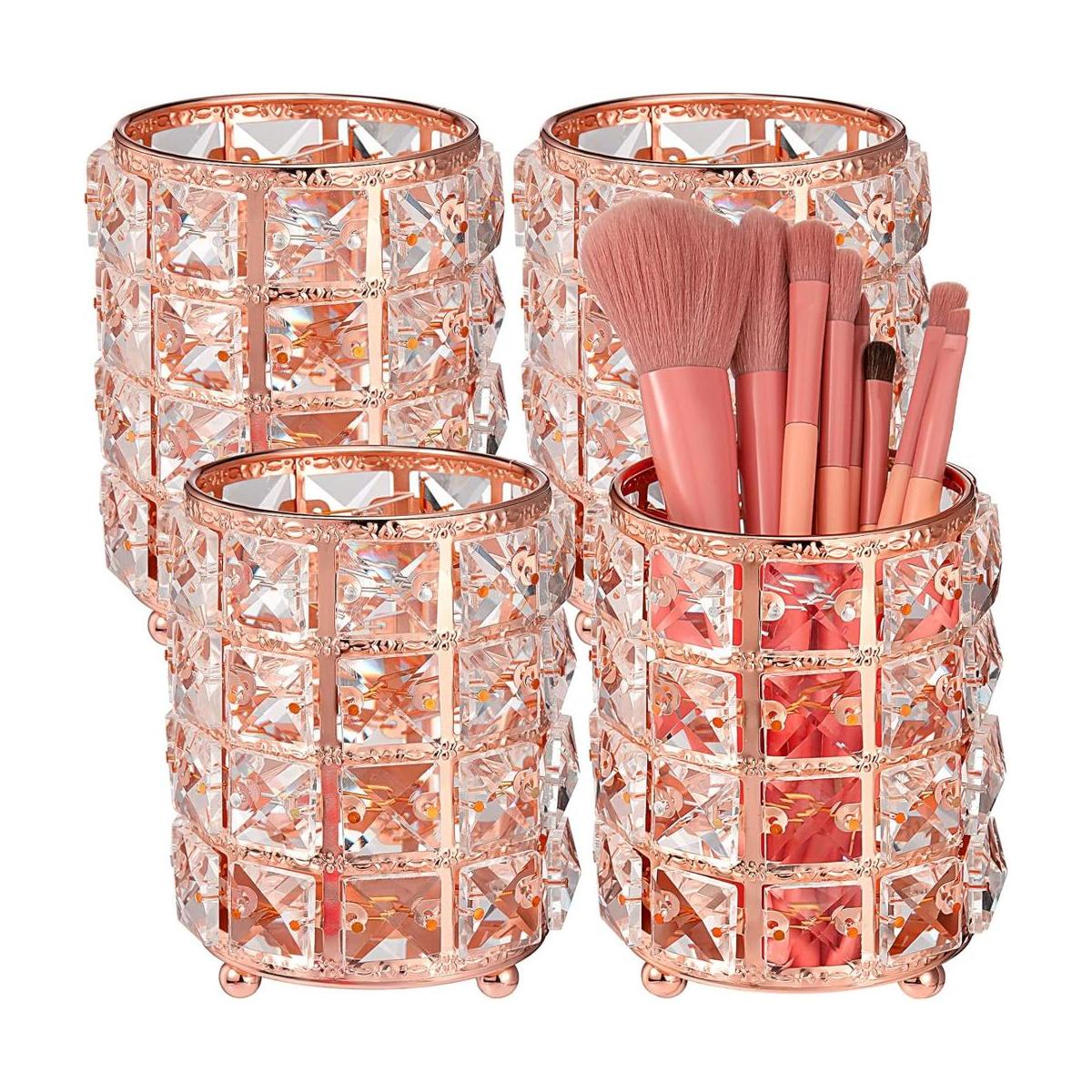 Paquete de 4 soportes para brochas de maquillaje de