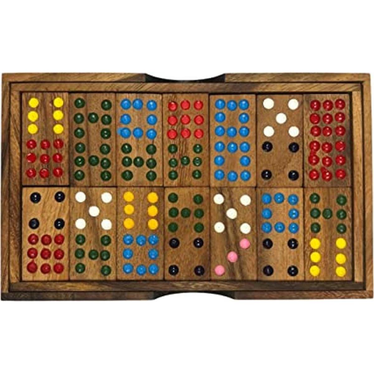 NUTTA Juegos de dominó de madera 56 azulejos de dominó
