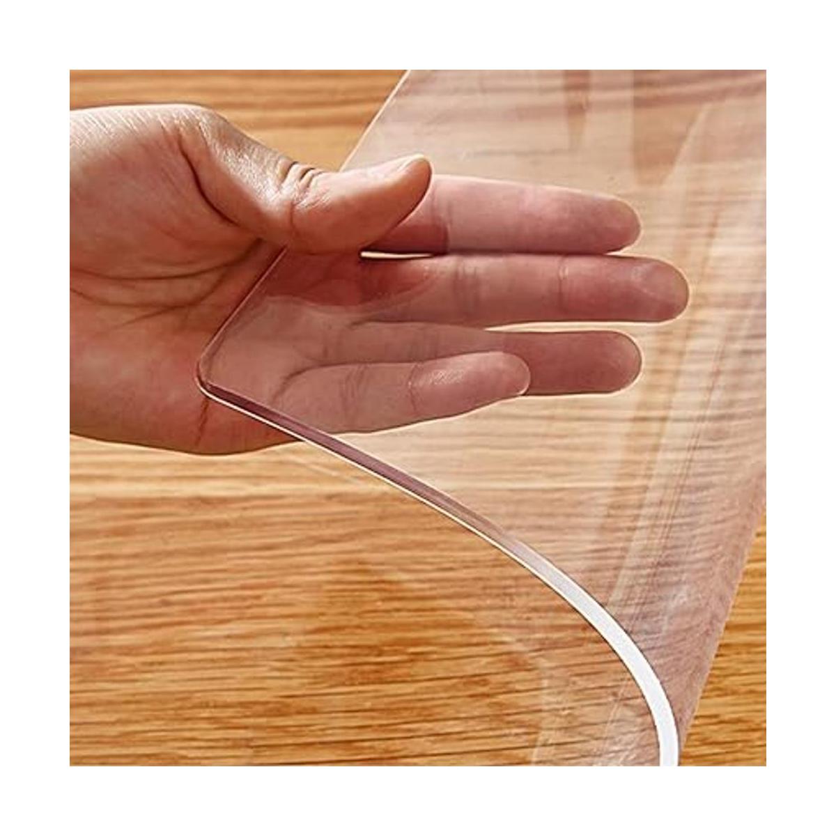 Mantel rectangular de vinilo de PVC transparente fácil de