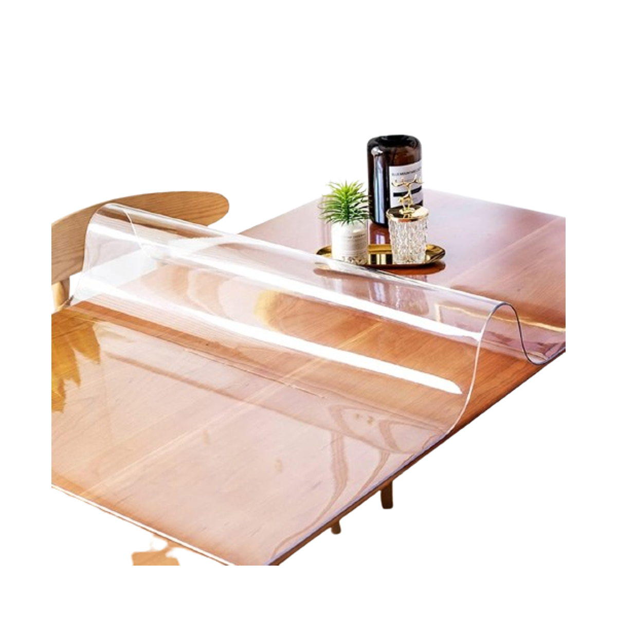 Protector redondo de mesa de PVC transparente de 18