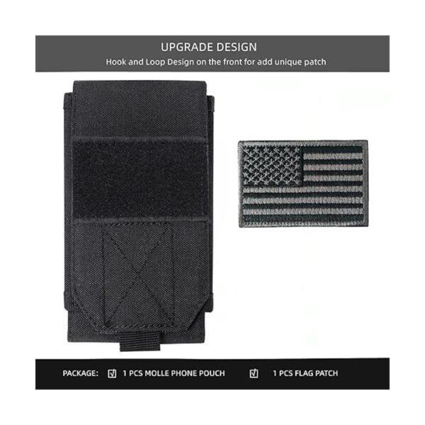 Heyqie Funda táctica negra Molle para teléfono celular_2