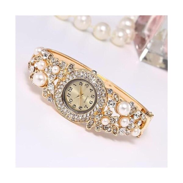CdyBox Reloj de pulsera de perlas para mujer esfera_3