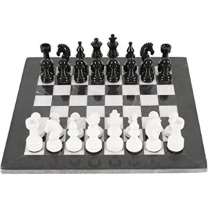 Marblous Krafts Juego de ajedrez blanco y negro de 15_1