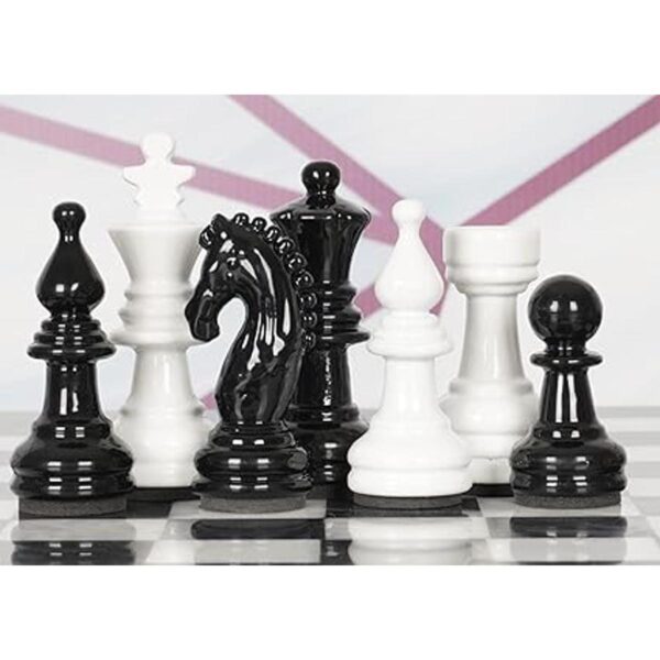 Marblous Krafts Juego de ajedrez blanco y negro de 15_5
