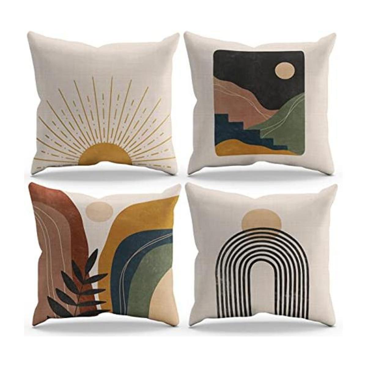Juego de 4 fundas de almohada bohemias de 18 x 18