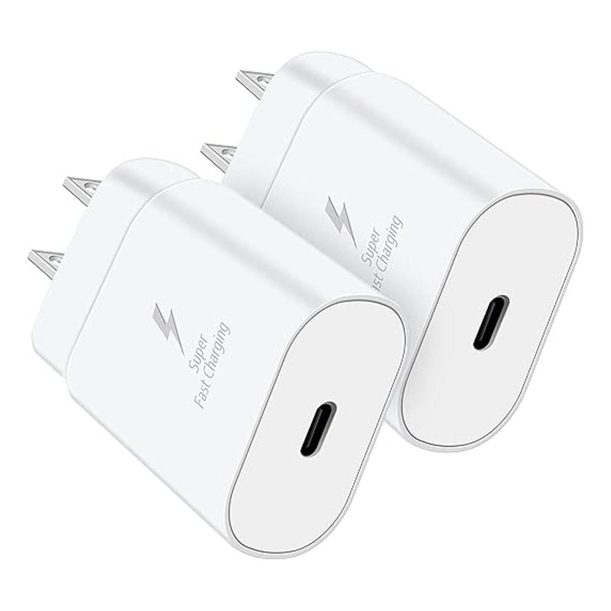 Paquete de 2 cargadores de pared USB C de carga rápida de