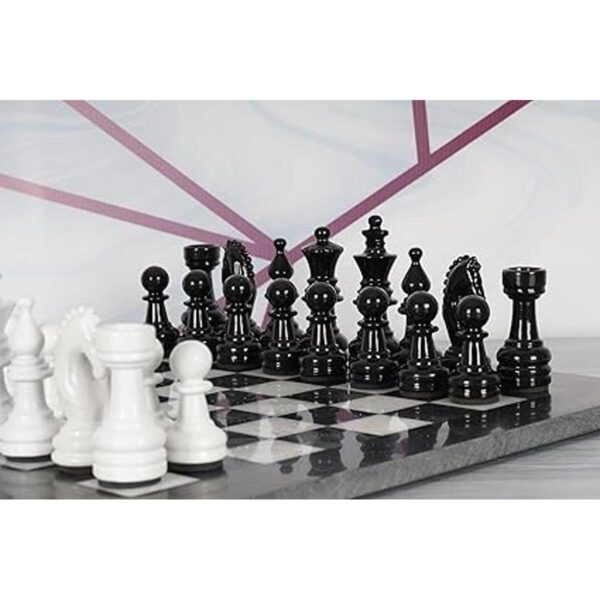 Marblous Krafts Juego de ajedrez blanco y negro de 15_3