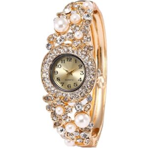 CdyBox Reloj de pulsera de perlas para mujer esfera_1