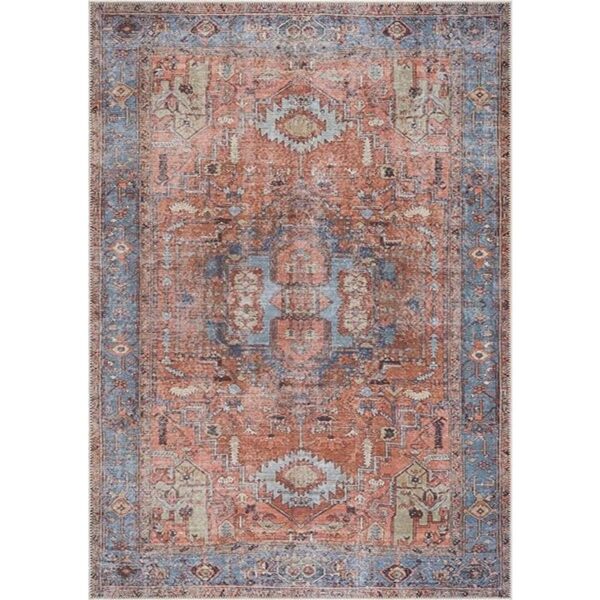 Bloom Rugs Alfombra lavable de 5 x 7 pies color terracota