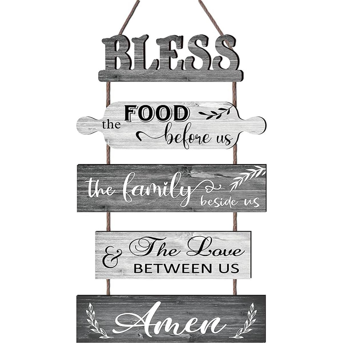 Buecasa Bless the Food Before Us Decoración de pared de