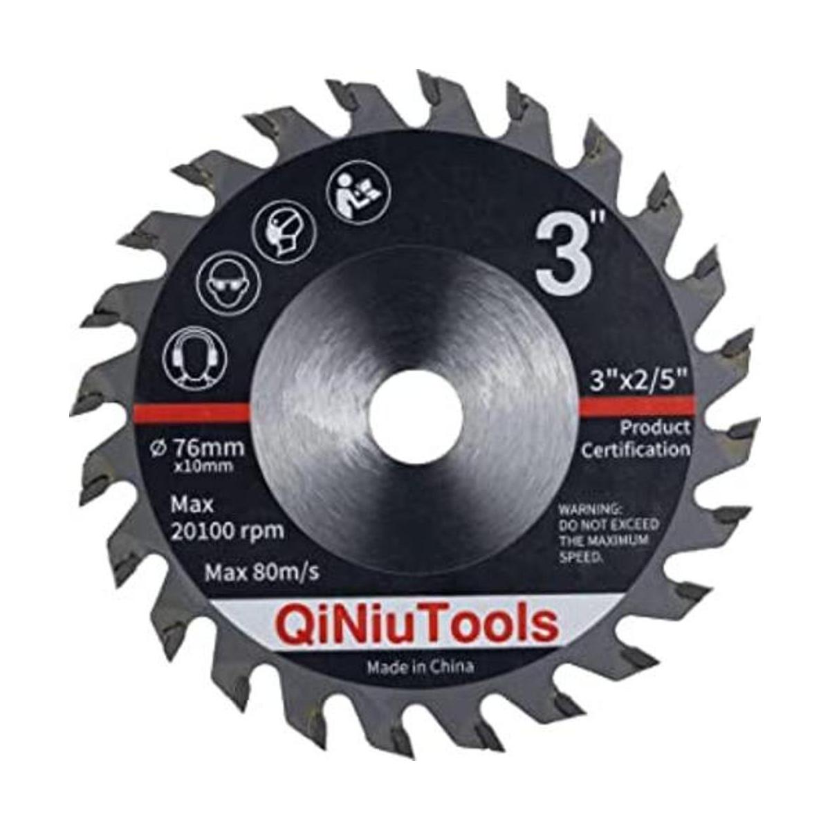 QiNiuTools Hoja de sierra circular TCT de 3 pulgadas de