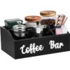 Caja de madera para barra de café con decoración de letras