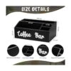 Caja de madera para barra de café con decoración de letras