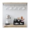 Caja de madera para barra de café con decoración de letras