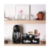 Caja de madera para barra de café con decoración de letras