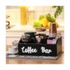 Caja de madera para barra de café con decoración de letras
