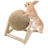 BNOSDM Rabbit Scratch Toy Wooden Natural Sisal Rope Rabbit