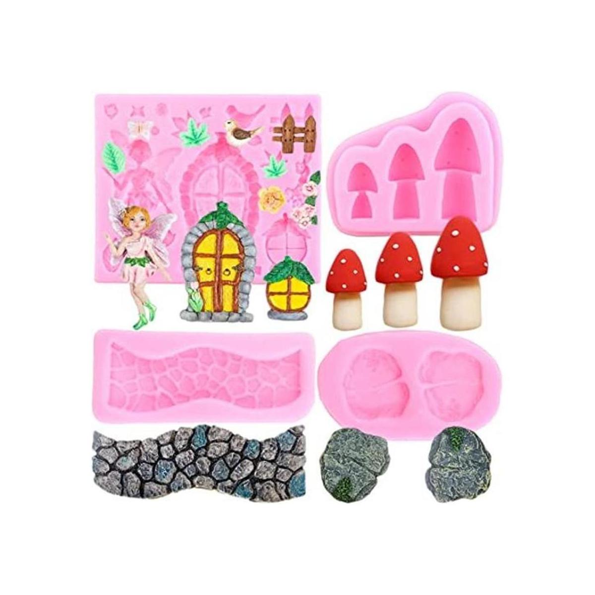 Mujiang Enchanted Juego de 4 moldes de silicona para