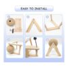 BNOSDM Rabbit Scratch Toy Wooden Natural Sisal Rope Rabbit