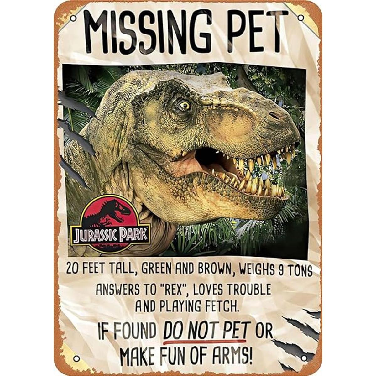 Jurassic Park Missing Pet Jurassic Park 8 x 12 pulgadas