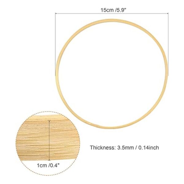 PATIKIL Aro floral de bambú de madera de 5.9 pulgadas_2
