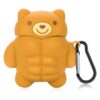 Funda para AirPods con bonito diseño de oso muscular con_1